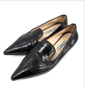 Black PRADA Leather Women's Slip Ons